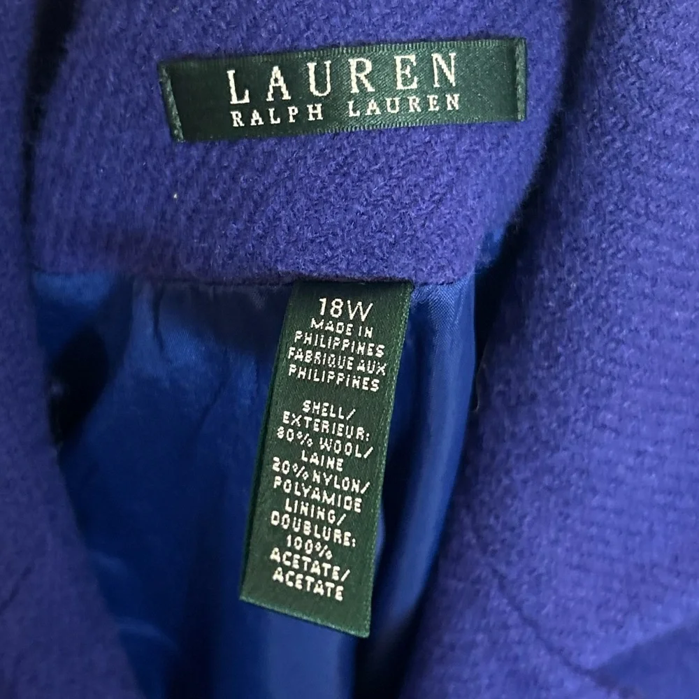 Lauren Ralph Lauren Blue Button Front Blazer Jacket - Picture 5 of 5